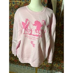 Compton Cowboys Pink Horse Graphic Sweatshirt XL Oversized